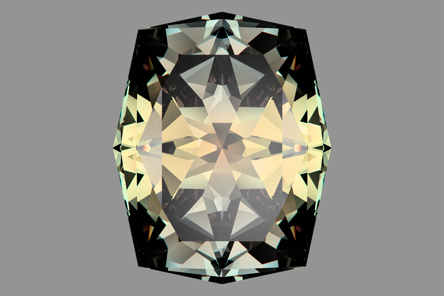 The same design rendered as alexandrite in daylight