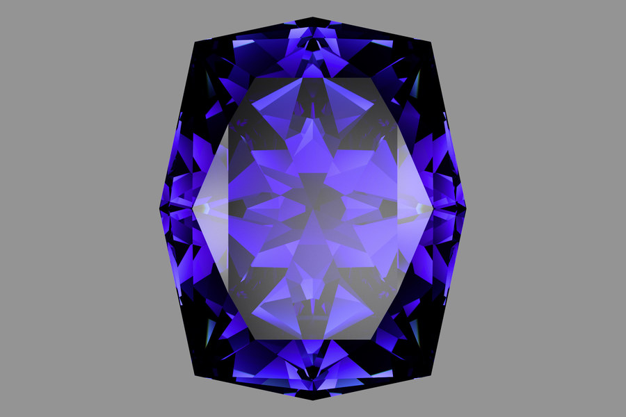 The same design rendered as sapphire